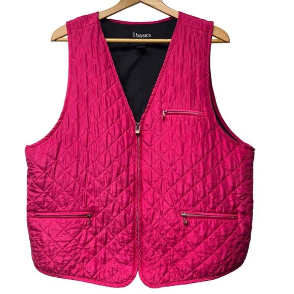 Stefano 100% Silk Vest Plus Size 18 20 Lightweight Pink Quilted Sleeveless Zip - Picture 1 of 4